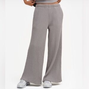 MATE The Label Organic Waffle Wide Leg Sweatpants Grey Sz M NWT Pockets